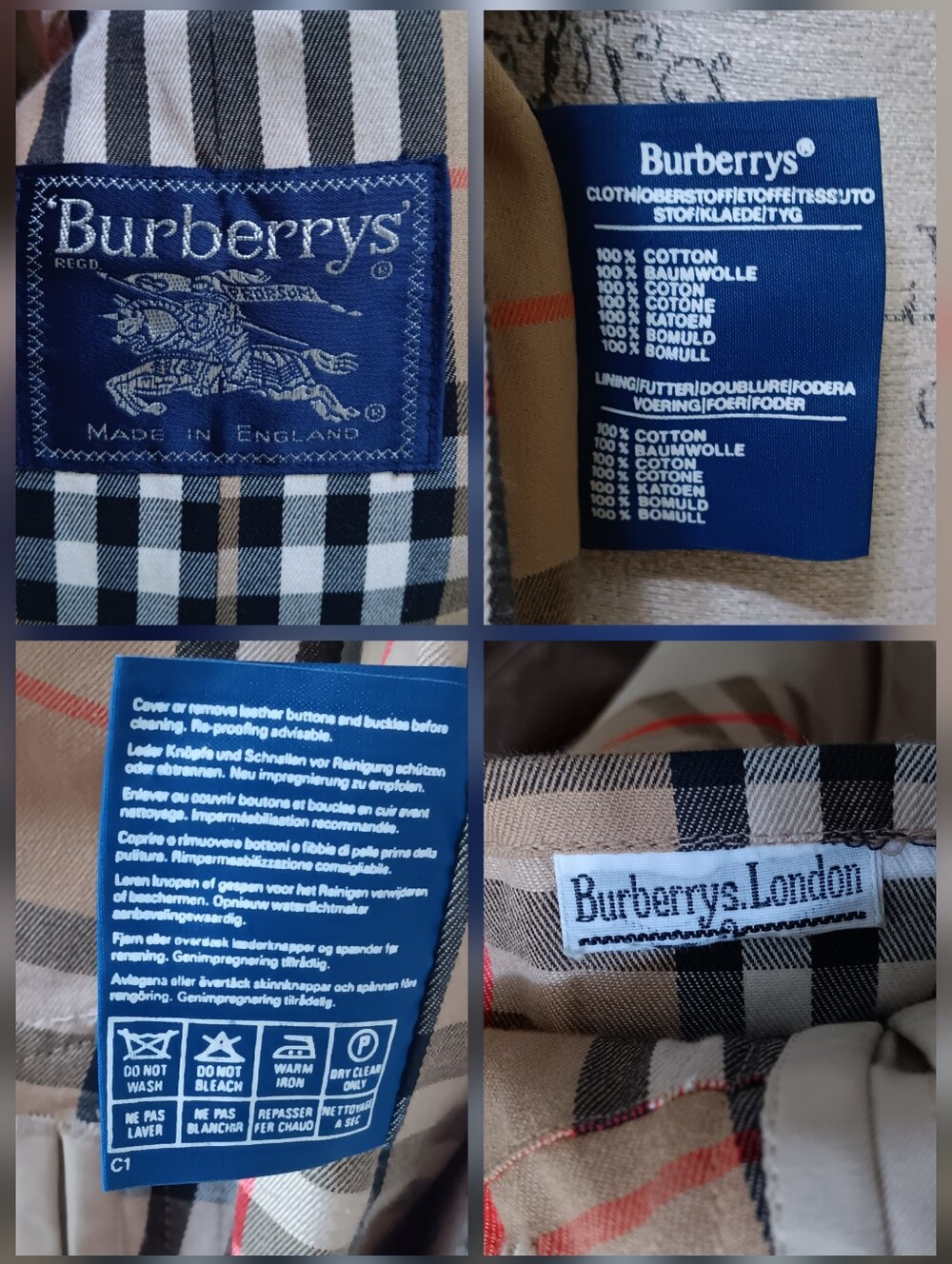 Vintage Burberrys Double Breasted Trench Coat Nova Check M/L - Picture 5 of 13